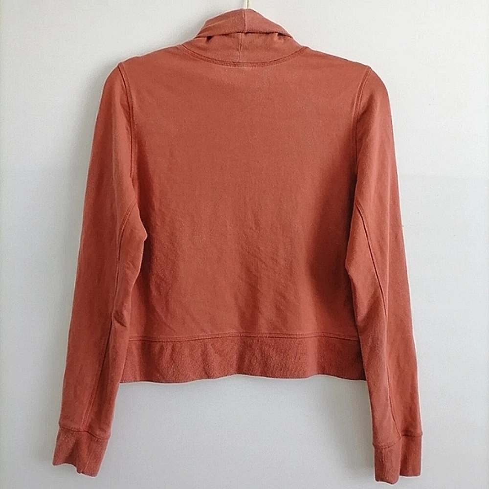 Athleta Nirvana Cropped Funnel Neck Orange Size XL Modal Tencal - Picture 3 of 4
